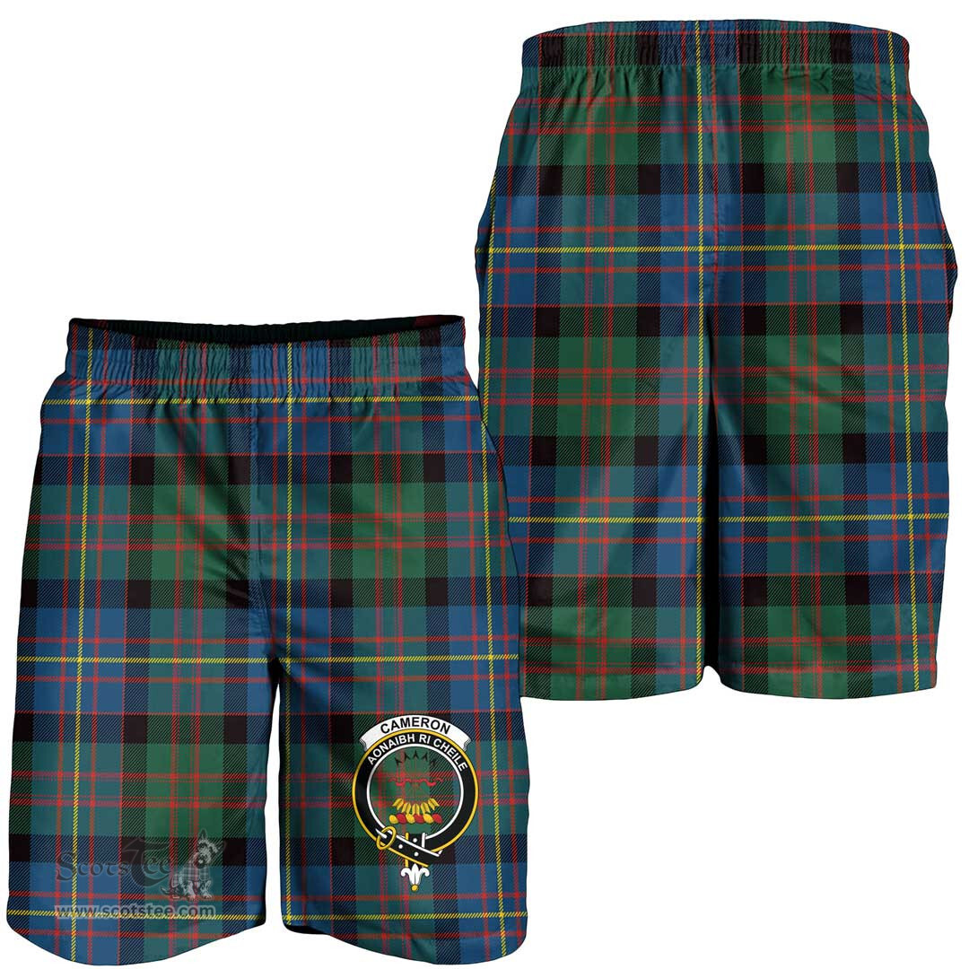 ScotsTee Shop Scottish Cameron of Erracht Ancient Clan Crest Mens Tartan Short
