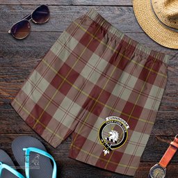 ScotsTee Shop Scottish Cunningham Burgundy Dancers Clan Crest Mens Tartan Short
