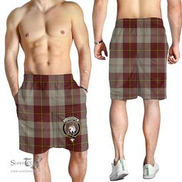 ScotsTee Shop Scottish Cunningham Burgundy Dancers Clan Crest Mens Tartan Short