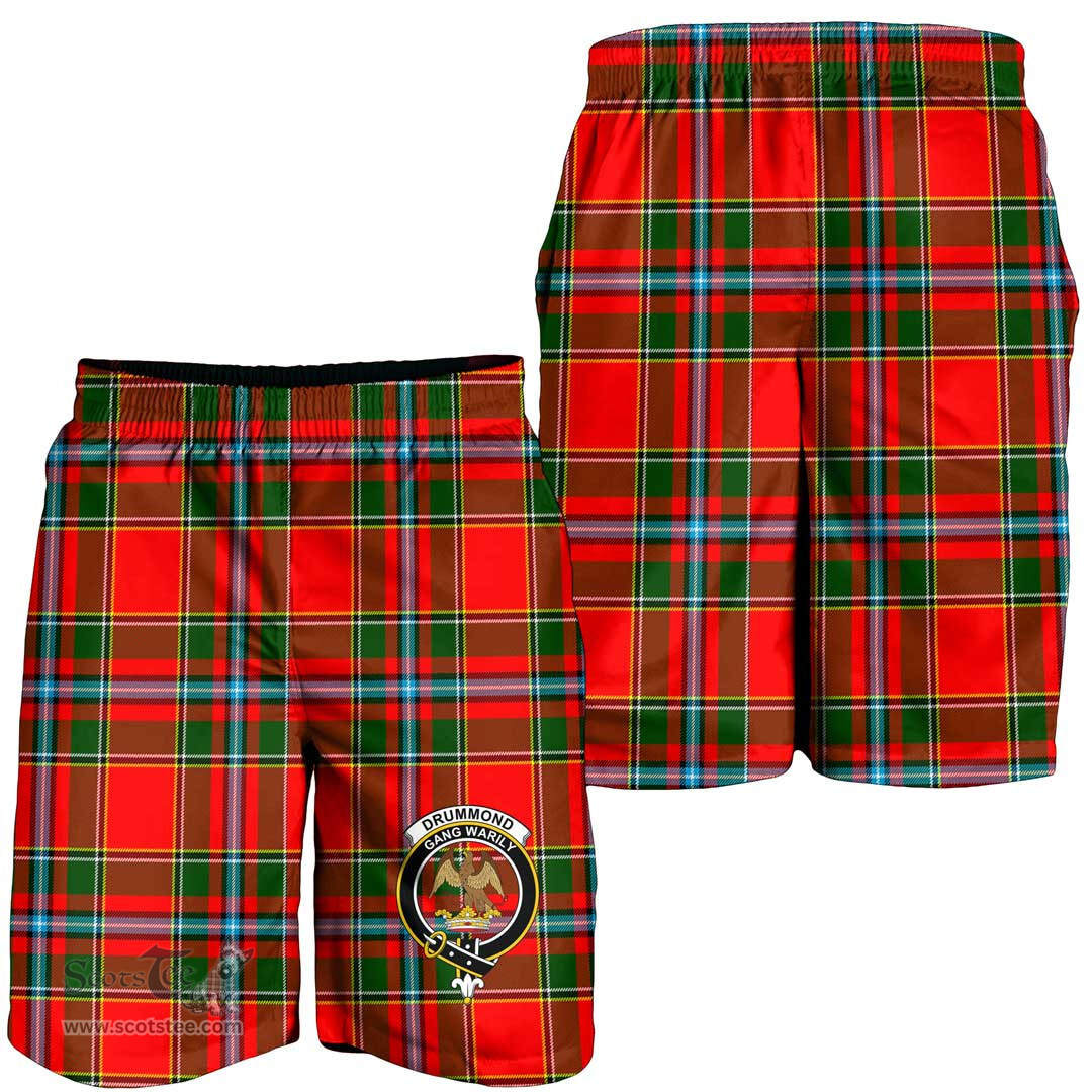 ScotsTee Shop Scottish Drummond of Perth Clan Crest Mens Tartan Short