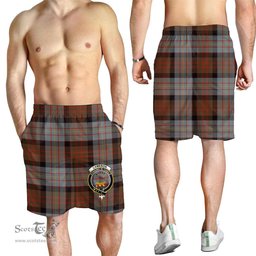 ScotsTee Shop Scottish Cameron of Erracht Weathered Clan Crest Mens Tartan Short