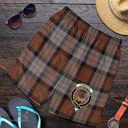 ScotsTee Shop Scottish Cameron of Erracht Weathered Clan Crest Mens Tartan Short
