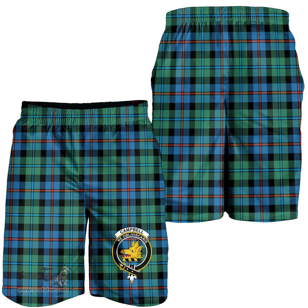 ScotsTee Shop Scottish Campbell of Cawdor Ancient Clan Crest Mens Tartan Short