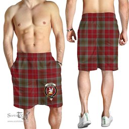 ScotsTee Shop Scottish Lindsay Weathered Clan Crest Mens Tartan Short