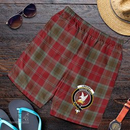 ScotsTee Shop Scottish Lindsay Weathered Clan Crest Mens Tartan Short
