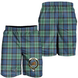 ScotsTee Shop Scottish Leslie Hunting Clan Crest Mens Tartan Short