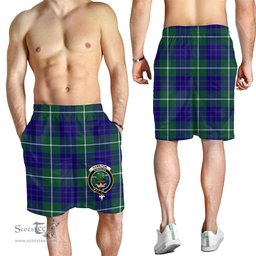 ScotsTee Shop Scottish Hamilton Hunting Modern Clan Crest Mens Tartan Short