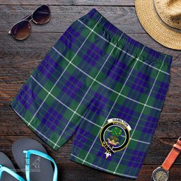 ScotsTee Shop Scottish Hamilton Hunting Modern Clan Crest Mens Tartan Short