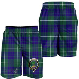 ScotsTee Shop Scottish Hamilton Hunting Modern Clan Crest Mens Tartan Short
