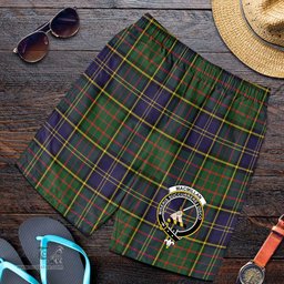 ScotsTee Shop Scottish MacMillan Hunting Modern Clan Crest Mens Tartan Short