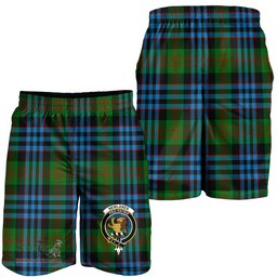 ScotsTee Shop Scottish Newlands of Lauriston Clan Crest Mens Tartan Short