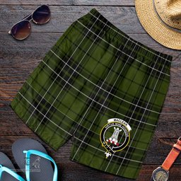 ScotsTee Shop Scottish MacLean Hunting Ancient Clan Crest Mens Tartan Short