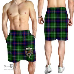 ScotsTee Shop Scottish Leslie Hunting Ancient Clan Crest Mens Tartan Short