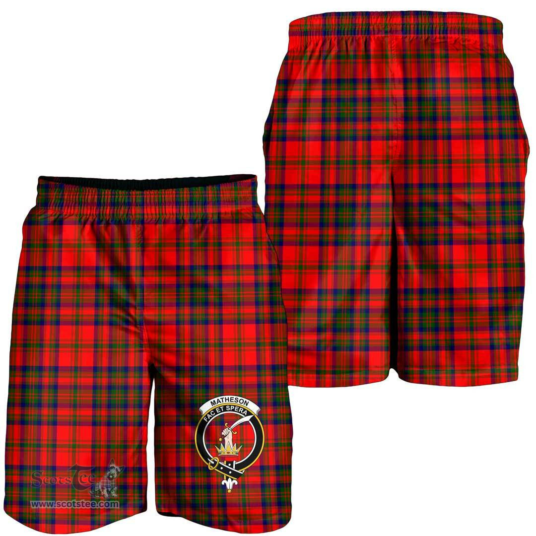 ScotsTee Shop Scottish Matheson Modern Clan Crest Mens Tartan Short