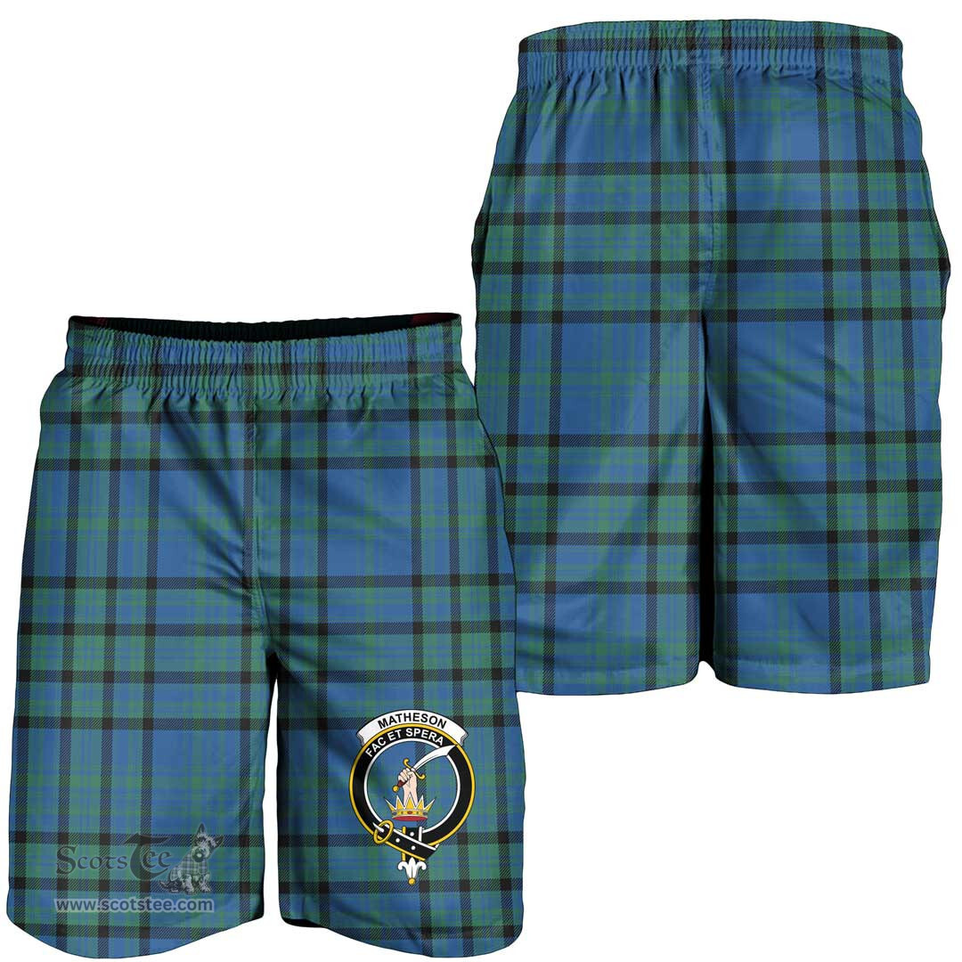 ScotsTee Shop Scottish Matheson Hunting Ancient Clan Crest Mens Tartan Short