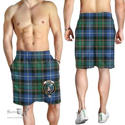 ScotsTee Shop Scottish MacRae Hunting Ancient Clan Crest Mens Tartan Short