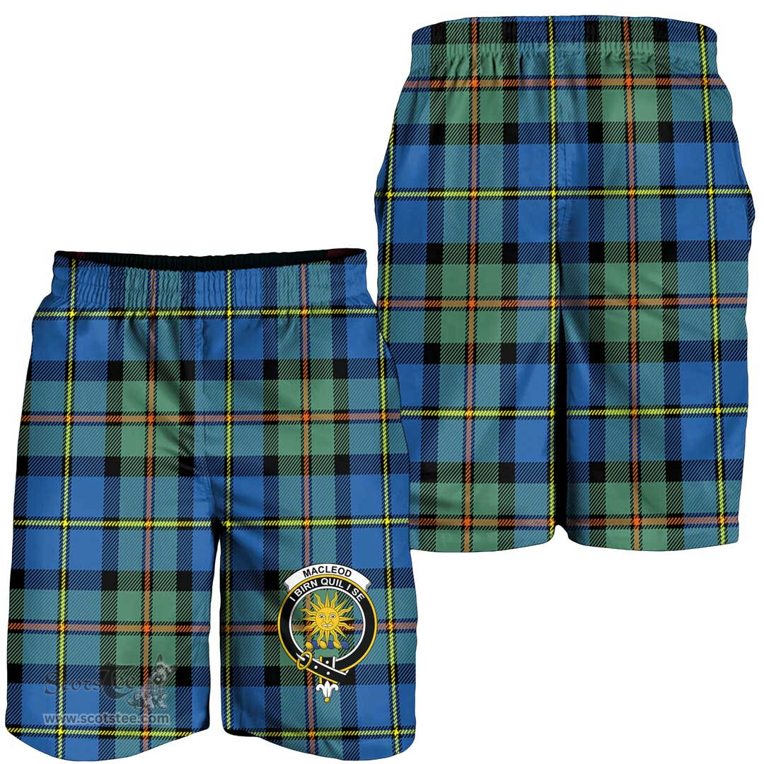 ScotsTee Shop Scottish MacLeod of Harris Ancient Clan Crest Mens Tartan Short
