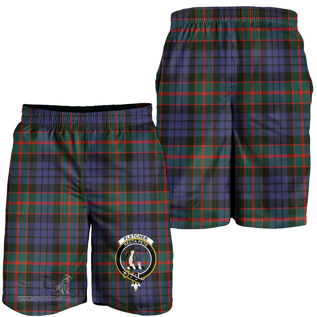 ScotsTee Shop Scottish Fletcher of Dunans Clan Crest Mens Tartan Short
