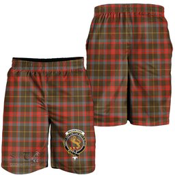 ScotsTee Shop Scottish MacKintosh Hunting Weathered Clan Crest Mens Tartan Short