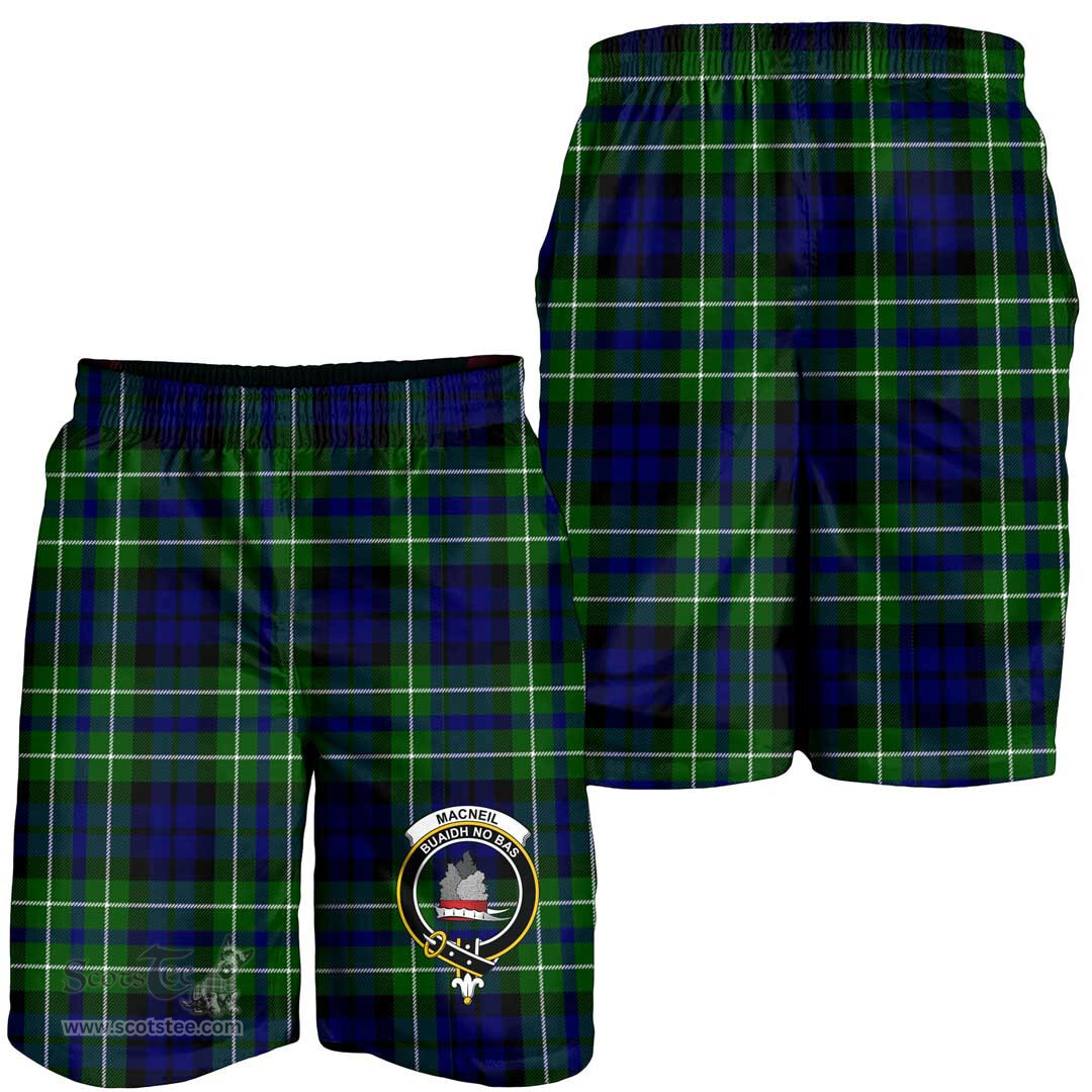 ScotsTee Shop Scottish MacNeil of Colonsay Modern Clan Crest Mens Tartan Short