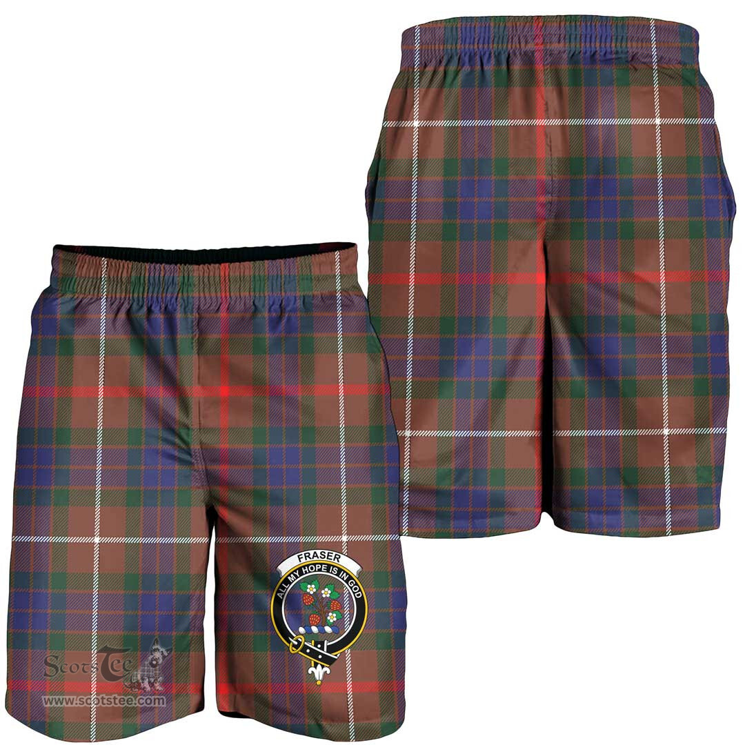 ScotsTee Shop Scottish Fraser Hunting Modern Clan Crest Mens Tartan Short