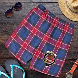 ScotsTee Shop Scottish Graham of Menteith Red Clan Crest Mens Tartan Short