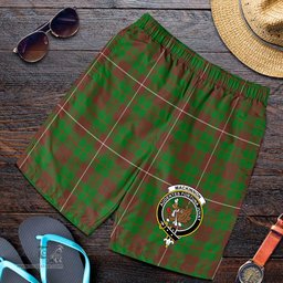 ScotsTee Shop Scottish MacKinnon Hunting Modern Clan Crest Mens Tartan Short