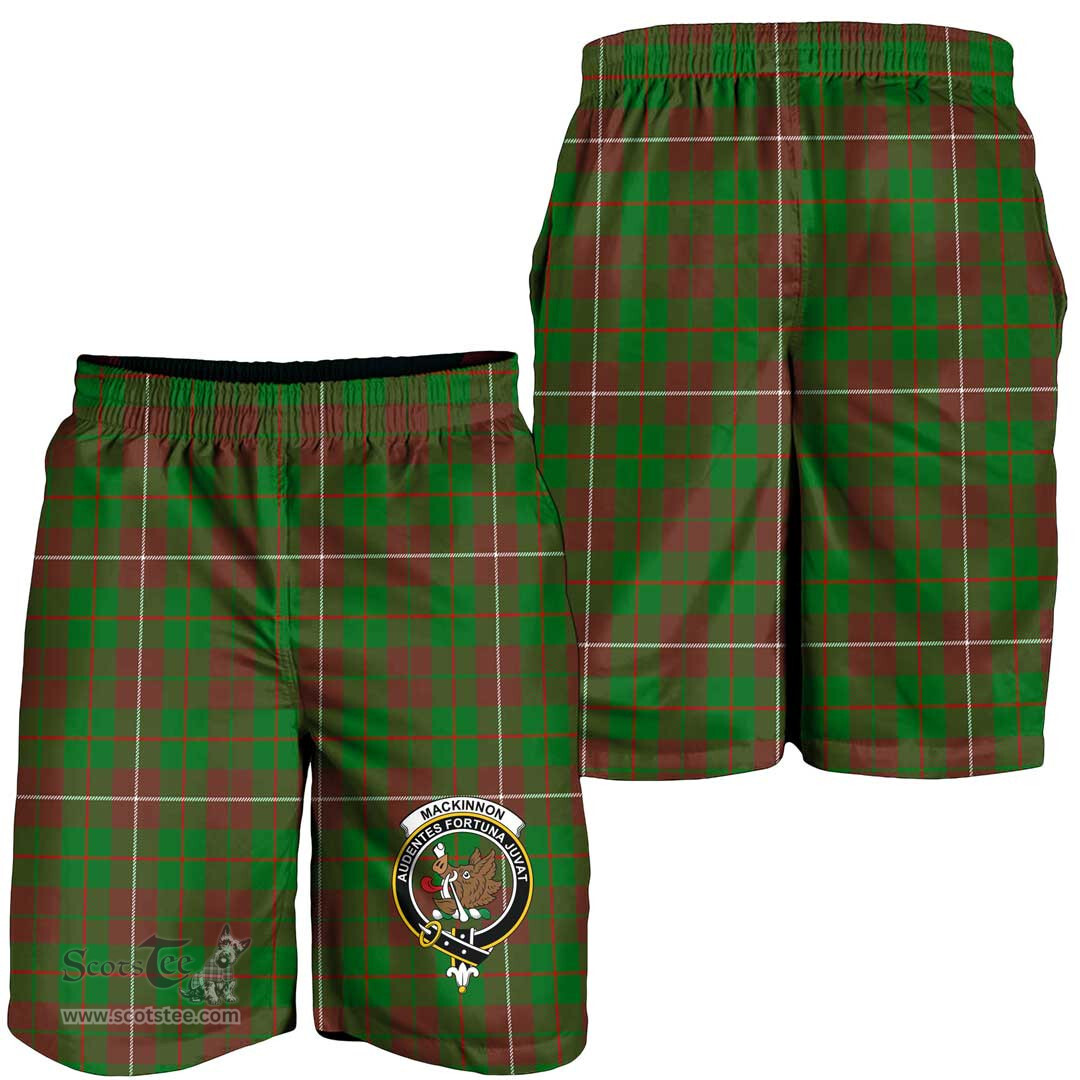 ScotsTee Shop Scottish MacKinnon Hunting Modern Clan Crest Mens Tartan Short