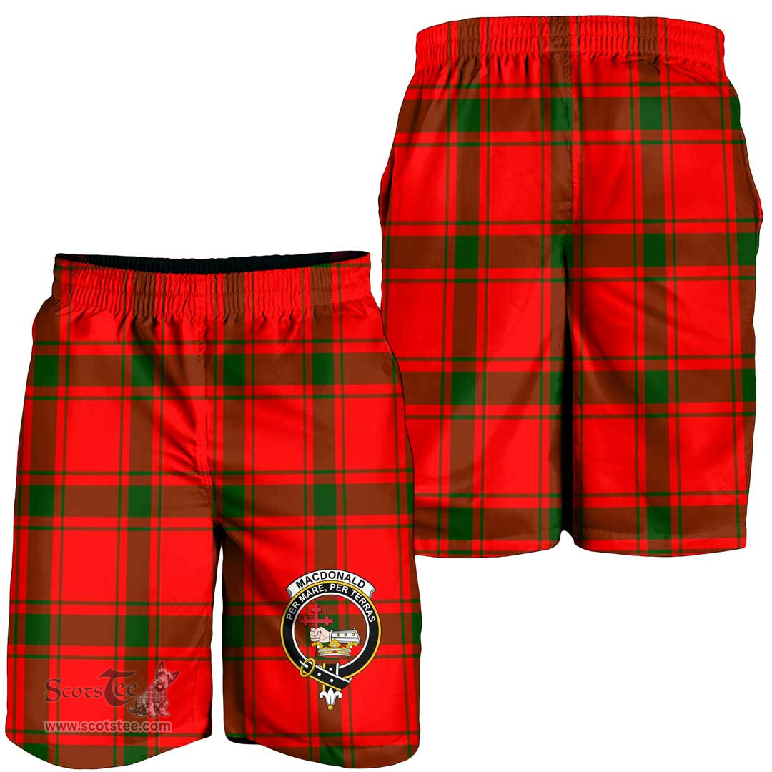 ScotsTee Shop Scottish MacDonald of Sleat Clan Crest Mens Tartan Short