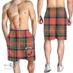 ScotsTee Shop Scottish Stewart Royal Ancient Clan Crest Mens Tartan Short