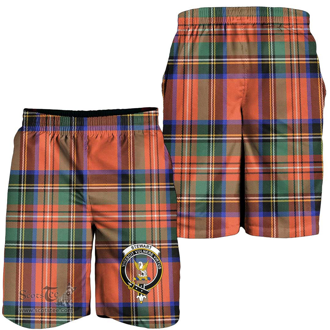 ScotsTee Shop Scottish Stewart Royal Ancient Clan Crest Mens Tartan Short