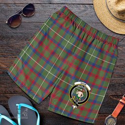 ScotsTee Shop Scottish Shaw Green Modern Clan Crest Mens Tartan Short