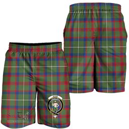 ScotsTee Shop Scottish Shaw Green Modern Clan Crest Mens Tartan Short