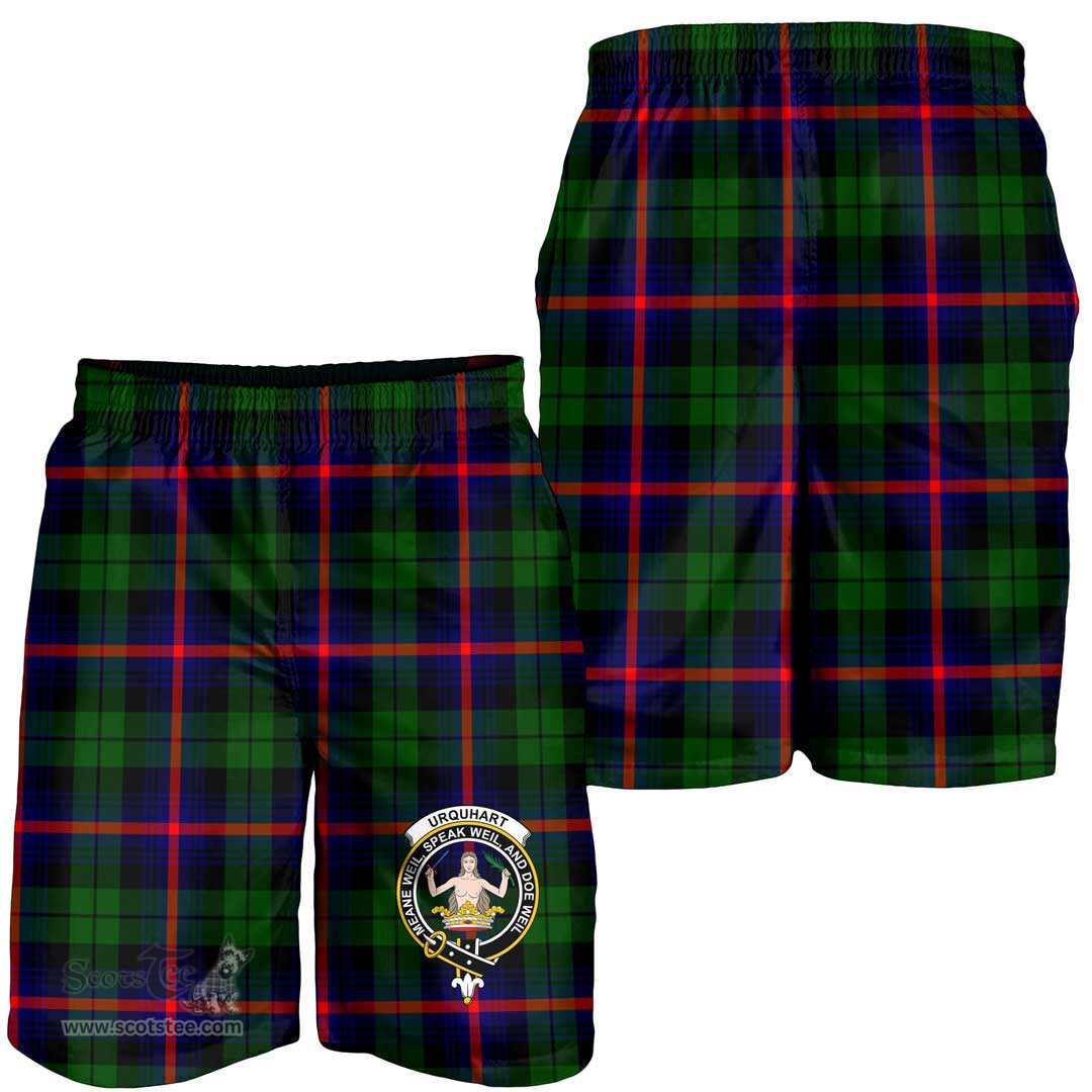 ScotsTee Shop Scottish Urquhart Modern Clan Crest Mens Tartan Short