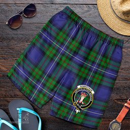 ScotsTee Shop Scottish Robertson Hunting Modern Clan Crest Mens Tartan Short