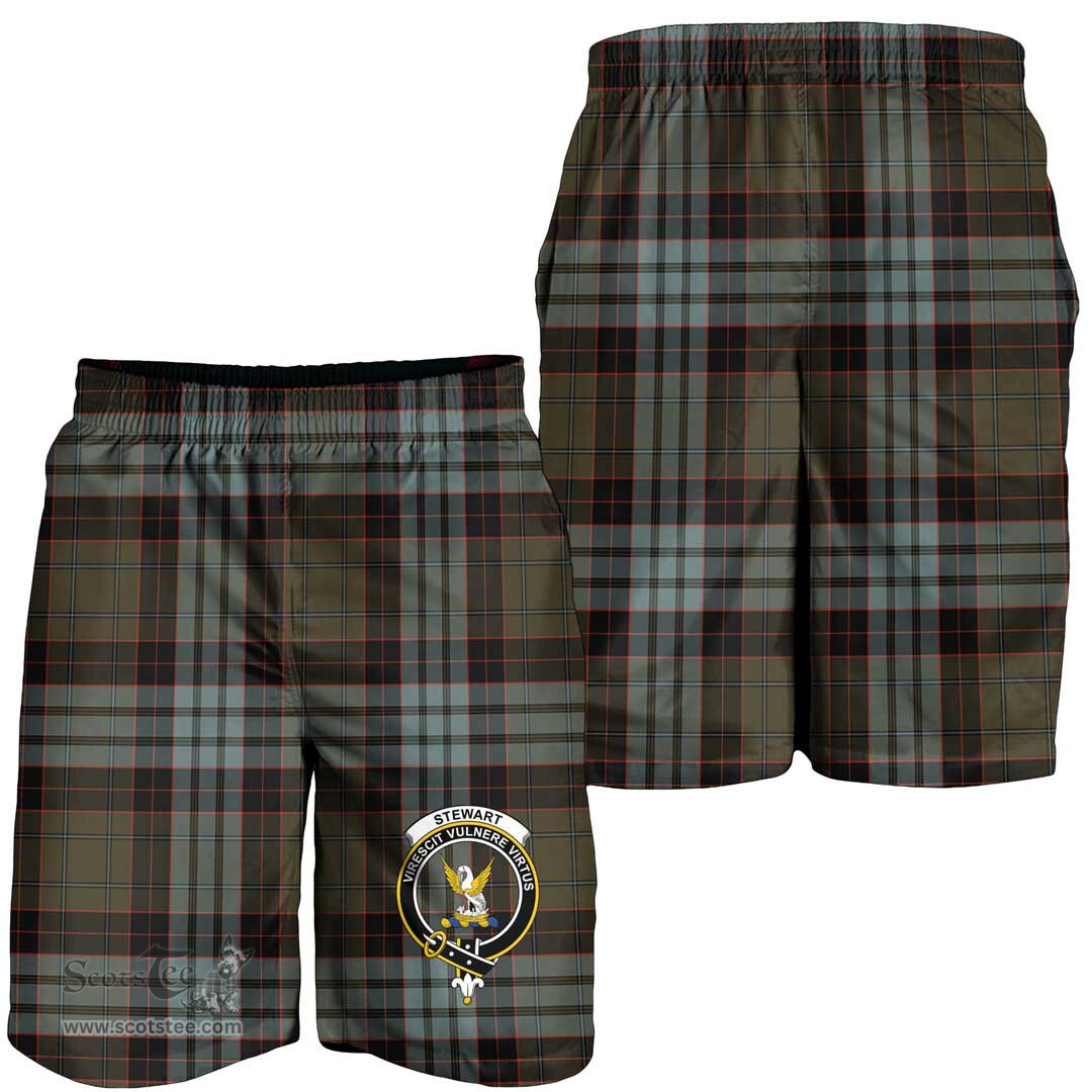 ScotsTee Shop Scottish Stewart Old Weathered Clan Crest Mens Tartan Short