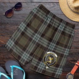 ScotsTee Shop Scottish Stewart Old Weathered Clan Crest Mens Tartan Short