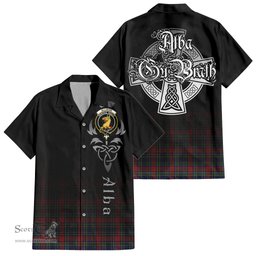 ScotsTee Shop Scottish Allison Red Clan Crest Tartan Alba Gu Brath Celtic Inspired Tartan Short Sleeve Shirt