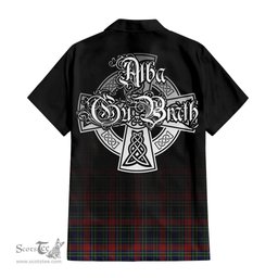 ScotsTee Shop Scottish Allison Red Clan Crest Tartan Alba Gu Brath Celtic Inspired Tartan Short Sleeve Shirt