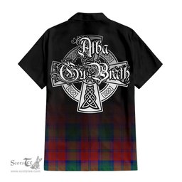 ScotsTee Shop Scottish Byres (Byses) Clan Crest Tartan Alba Gu Brath Celtic Inspired Tartan Short Sleeve Shirt