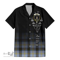 ScotsTee Shop Scottish Bell Clan Crest Tartan Alba Gu Brath Celtic Inspired Tartan Short Sleeve Shirt