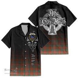 ScotsTee Shop Scottish Bruce Ancient Clan Crest Tartan Alba Gu Brath Celtic Inspired Tartan Short Sleeve Shirt