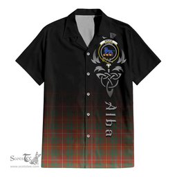 ScotsTee Shop Scottish Bruce Ancient Clan Crest Tartan Alba Gu Brath Celtic Inspired Tartan Short Sleeve Shirt