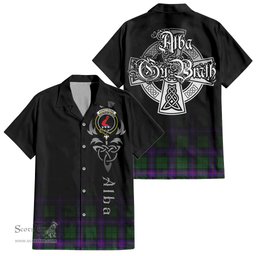 ScotsTee Shop Scottish Armstrong Modern Clan Crest Tartan Alba Gu Brath Celtic Inspired Tartan Short Sleeve Shirt