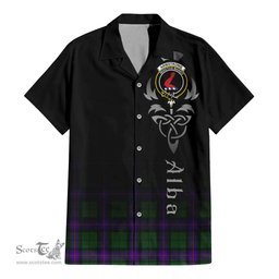 ScotsTee Shop Scottish Armstrong Modern Clan Crest Tartan Alba Gu Brath Celtic Inspired Tartan Short Sleeve Shirt