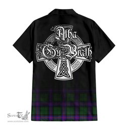 ScotsTee Shop Scottish Armstrong Modern Clan Crest Tartan Alba Gu Brath Celtic Inspired Tartan Short Sleeve Shirt