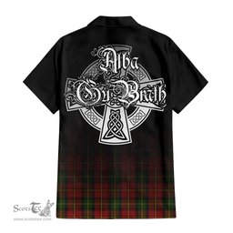 ScotsTee Shop Scottish Blackstock Red Dress Clan Crest Tartan Alba Gu Brath Celtic Inspired Tartan Short Sleeve Shirt