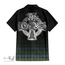 ScotsTee Shop Scottish Brisbane modern Clan Crest Tartan Alba Gu Brath Celtic Inspired Tartan Short Sleeve Shirt