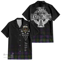ScotsTee Shop Scottish Blair Modern Clan Crest Tartan Alba Gu Brath Celtic Inspired Tartan Short Sleeve Shirt