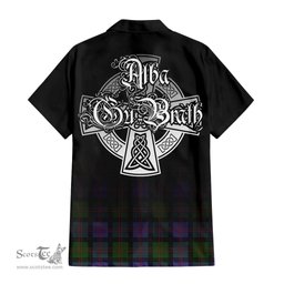 ScotsTee Shop Scottish Blair Modern Clan Crest Tartan Alba Gu Brath Celtic Inspired Tartan Short Sleeve Shirt